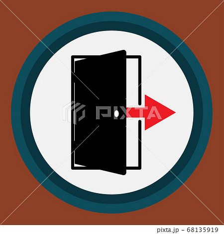 The door icon in the circle. Flat interior icon. 68135919