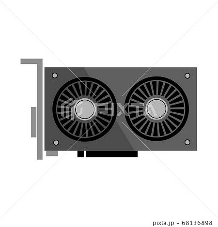 グラフィックボード Gpu のカラーイラストアイコンのイラスト素材