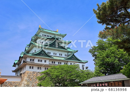 【愛知県】晴天下の名古屋城大天守 68136998