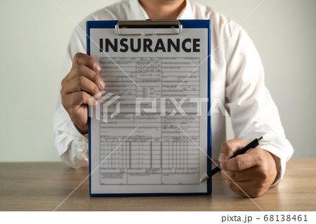 Insurance man protective Insurance concept Life 68138461