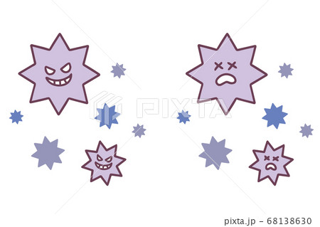 ウイルス・菌　イメージ　表情セット 68138630