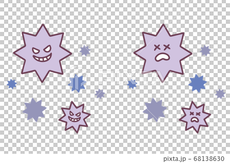 ウイルス・菌　イメージ　表情セット 68138630