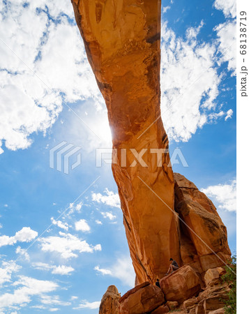 Sunny view of the Hickman Bridge of Capitol Reef 68138719
