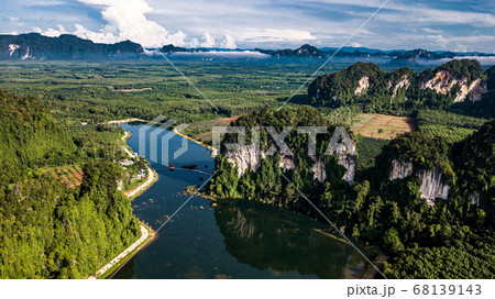 aerial view landscape of Mountain in Krabi 68139143