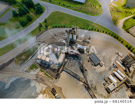 Asphalt plant aerial view of asphalt factory is 68140514