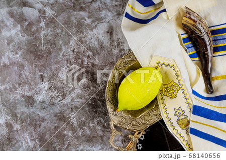 Jewish ritual Sukkot festival in the jewish 68140656