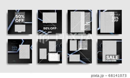 Modern square edited promotional banners Modern square edited promotional banners 68141073
