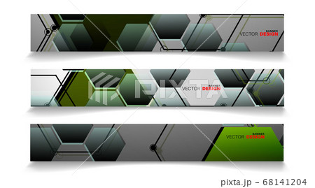 A set of modern vector banners with a rectangular 68141204