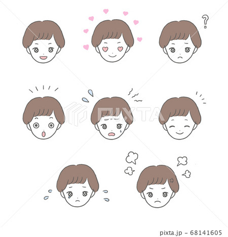 少年　表情のアイコンセット 68141605
