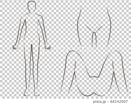 人体パーツセット　手描き風　脱毛除毛エステ 68142007