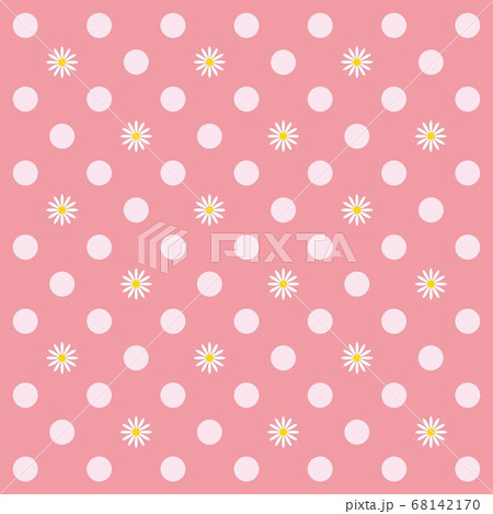 ドット 花柄 水玉模様のイラスト素材