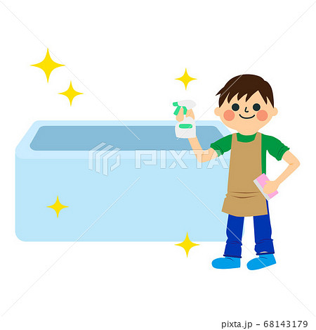 家事をする男性のイラスト素材