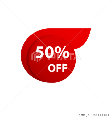 Sale 50% OFF discount sticker icon vector Red - Stock Illustration  [68143483] - PIXTA