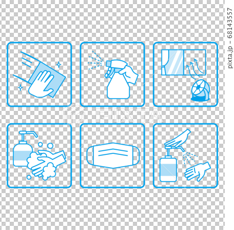 COVID-19 Infectious disease control icon set line COVID-19 Infectious disease control icon set line 68143557