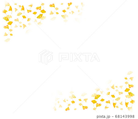 和風のイチョウのイラスト22 横長 黄色 和風のイチョウのイラスト22 横長 黄色 68143998