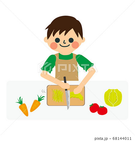 家事をする男性のイラスト素材