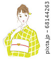 浴衣女性（格子柄） 68144263