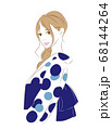 浴衣女性（水玉） 68144264