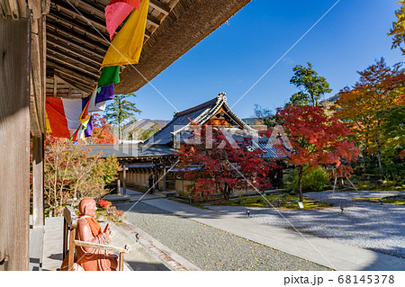 滋賀県 錦秋の永源寺 本堂前に置かれているおびんづる様 滋賀県 錦秋の永源寺 本堂前に置かれているおびんづる様 68145378
