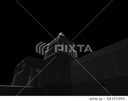 黒いイメージの国会議事堂　3DCGイラスト 68145994