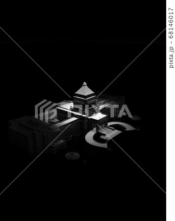 黒いイメージの国会議事堂 3DCGイラスト 黒いイメージの国会議事堂 3DCGイラスト 68146017