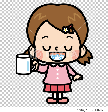 Girl gargle - Stock Illustration [68146479] - PIXTA