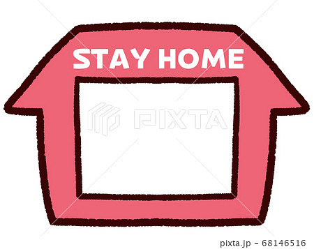 STAY HOME お家フレーム　ピンク 68146516