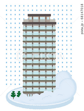 雪崩の被害に遭う高層マンションのベクターイラスト 雪崩の被害に遭う高層マンションのベクターイラスト 68147018