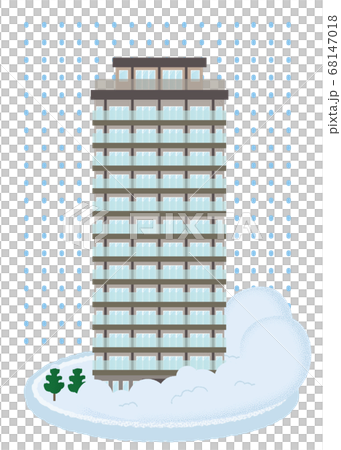雪崩の被害に遭う高層マンションのベクターイラスト 雪崩の被害に遭う高層マンションのベクターイラスト 68147018
