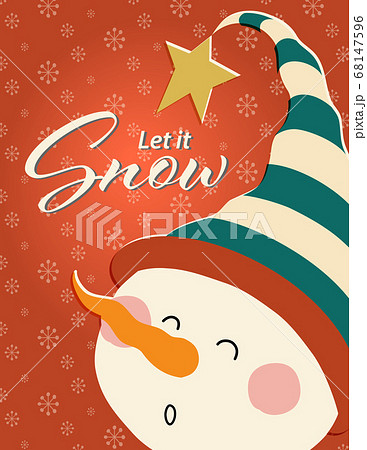 雪だるまのクリスマスカードのイラスト素材