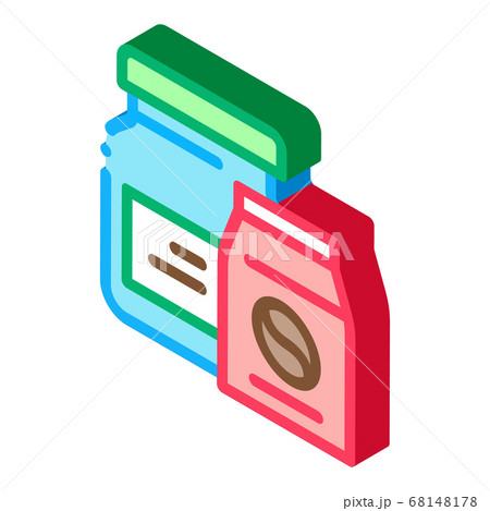 coffee production package isometric icon vector illustration 68148178