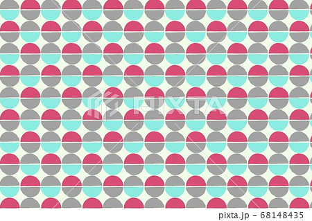 昭和レトロな緑とピンクのドット模様のイラスト素材