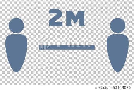 Simple icon illustration of social distance 68149020