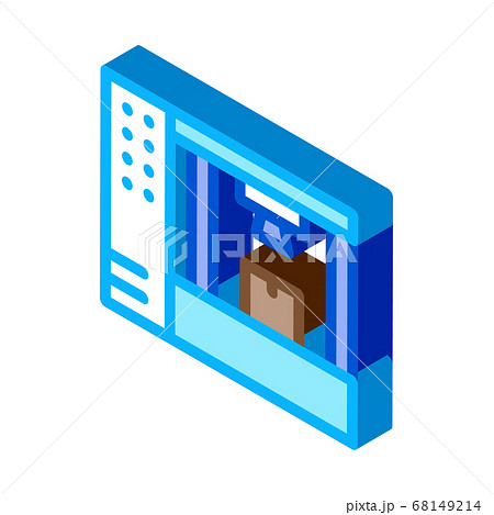 manufacturing 3d printer isometric icon vector illustration 68149214