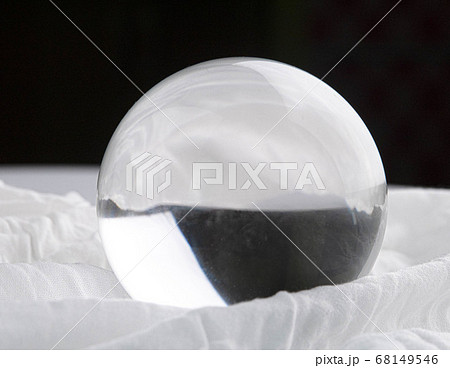 Crystal glass ball sphere transparent on white Crystal glass ball sphere transparent on white 68149546