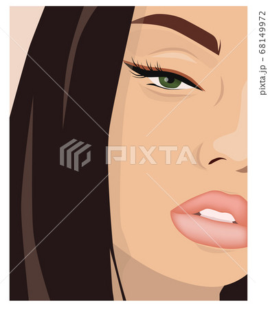 Young and beautiful girl with eye arrows and rose 68149972