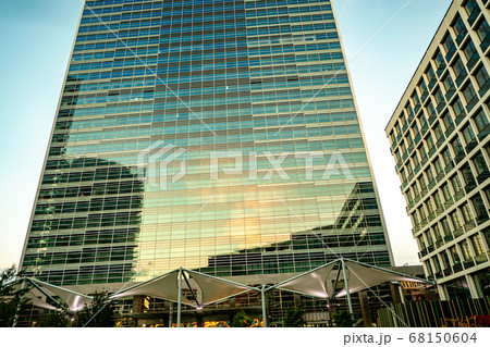 evening view of modern part of Slovakia capital Bratislava 68150604
