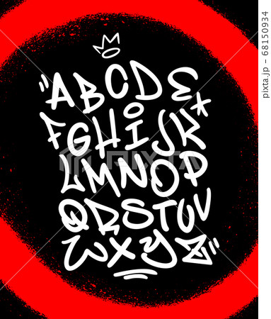 Handwritten graffiti font alphabet. Artistic hip 68150934