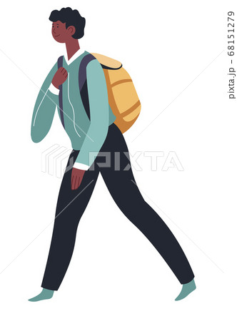 school boy with bag