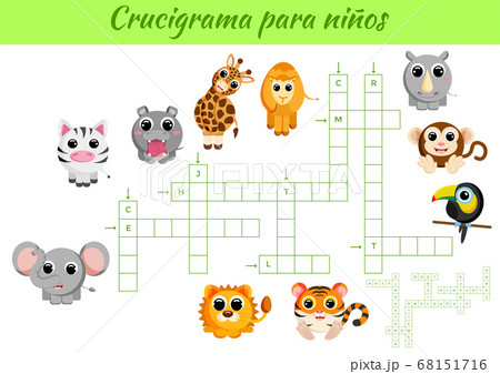Crucigrama para niños - Crossword for kids. Crucigrama para niños - Crossword for kids. 68151716