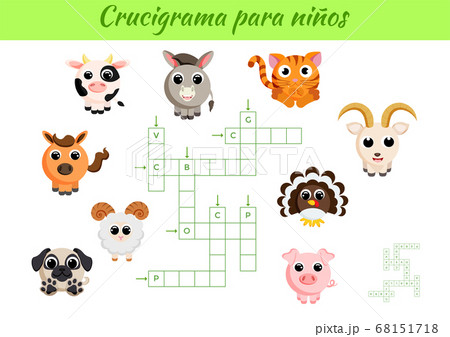 Crucigrama para niños - Crossword for kids. 68151718