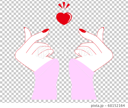 指でハートを表すハンドサイン 韓国 アイコン のイラスト素材