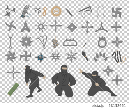 忍者小道具イラストセット素材 68152661