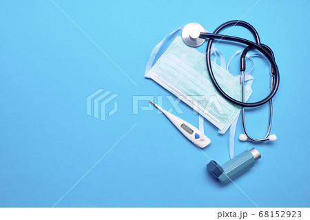 Inhaler, thermometer, stethoscope and medical Inhaler, thermometer, stethoscope and medical 68152923
