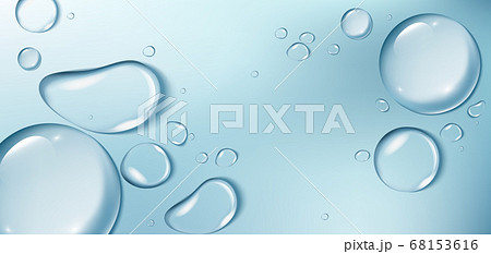 Big water drops on blue background. Aqua 68153616