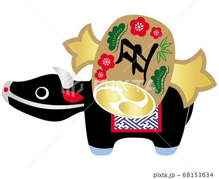 牛の置物 イラスト ベクターのイラスト素材