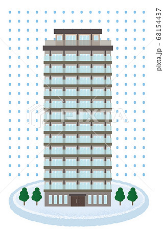 大雪の被害に遭う高層マンションのベクターイラスト 大雪の被害に遭う高層マンションのベクターイラスト 68154437
