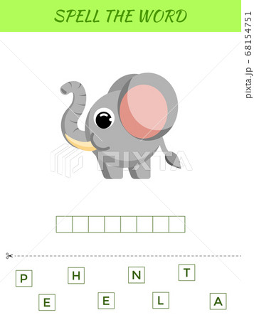 Spelling word scramble game template. Educational 68154751