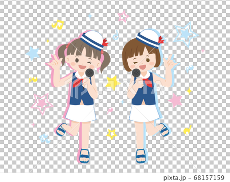 アイドル かわいい女の子のイラスト 68157159