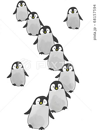 ペンギンの行進のイラスト素材